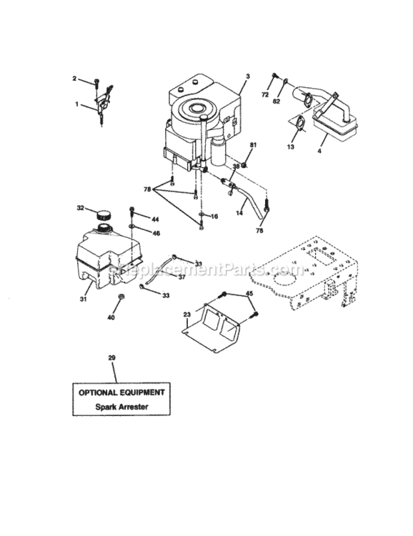Page E Diagram and Parts List for 917271470  Craftsman Lawn Tractor