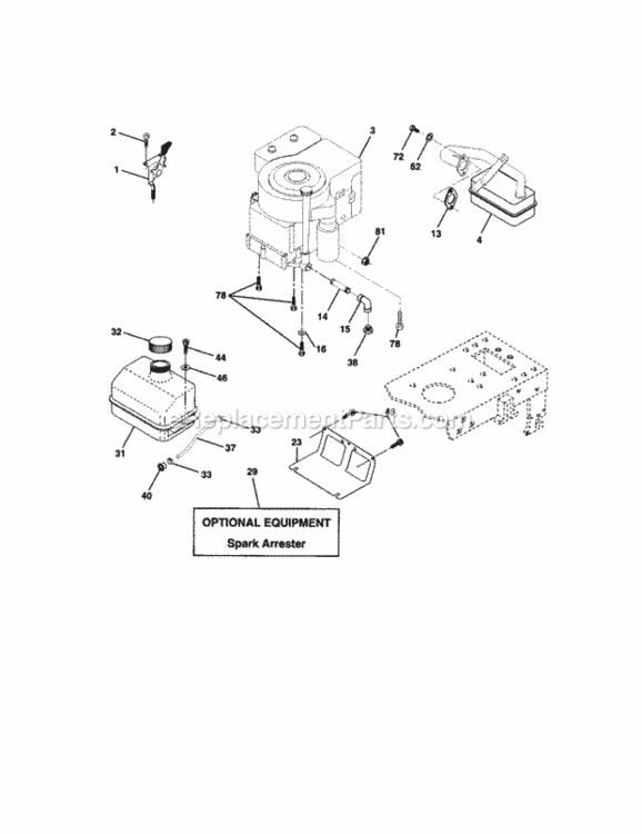 Page E Diagram and Parts List for 917271490  Craftsman Lawn Tractor