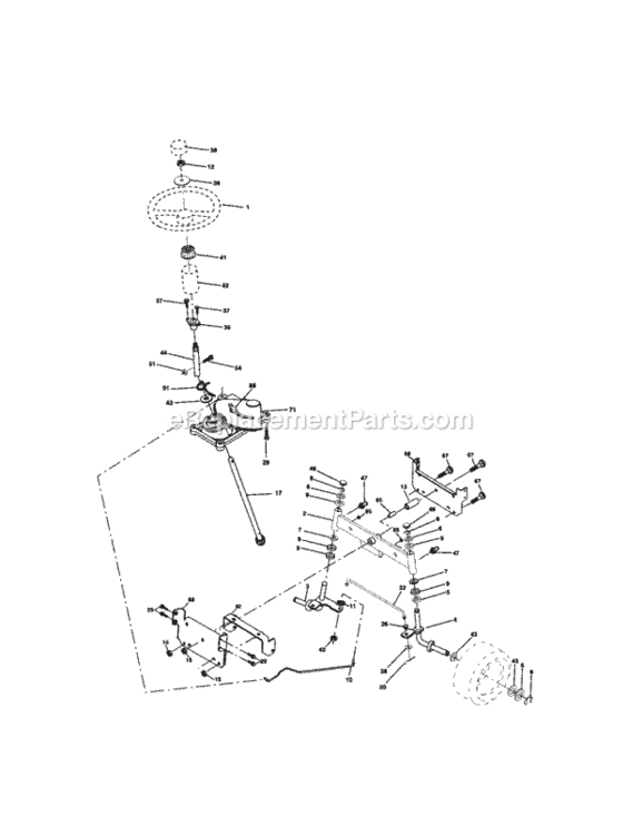 Page D Diagram and Parts List for 917271491  Craftsman Lawn Tractor