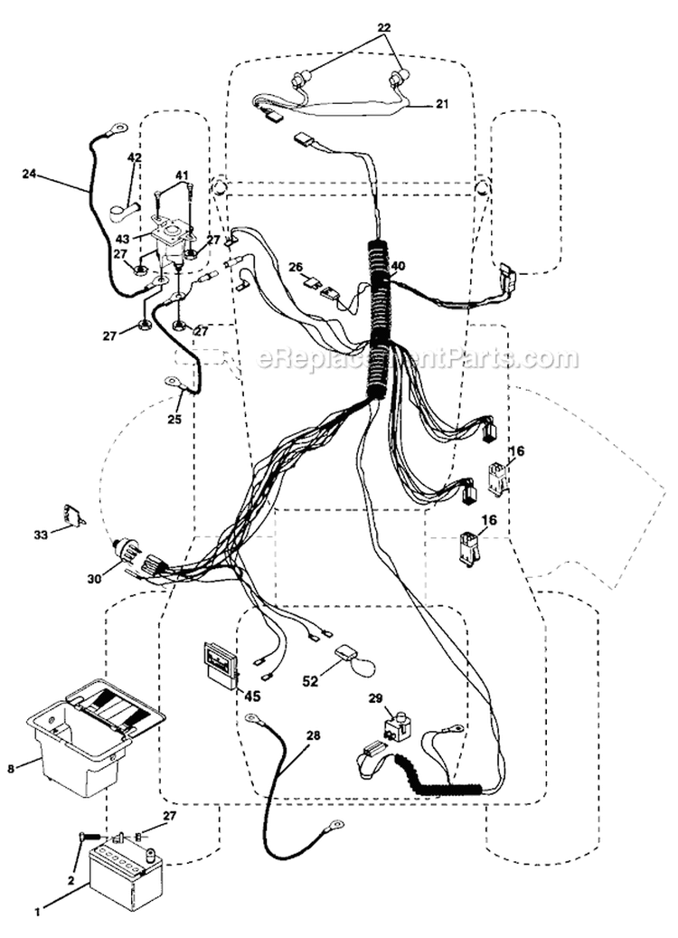 Electrical Diagram and Parts List for 917271734  Craftsman Lawn Tractor
