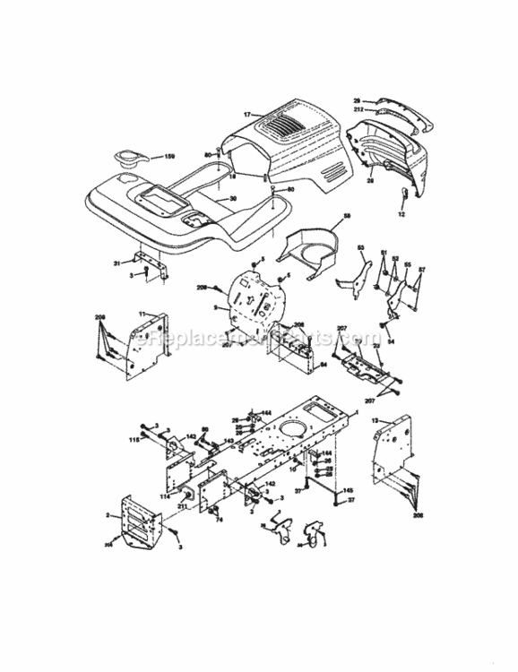 Page B Diagram and Parts List for 917271810  Craftsman Lawn Tractor