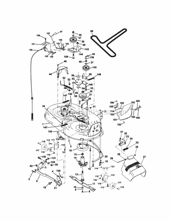 Page J Diagram and Parts List for 917271812  Craftsman Lawn Tractor