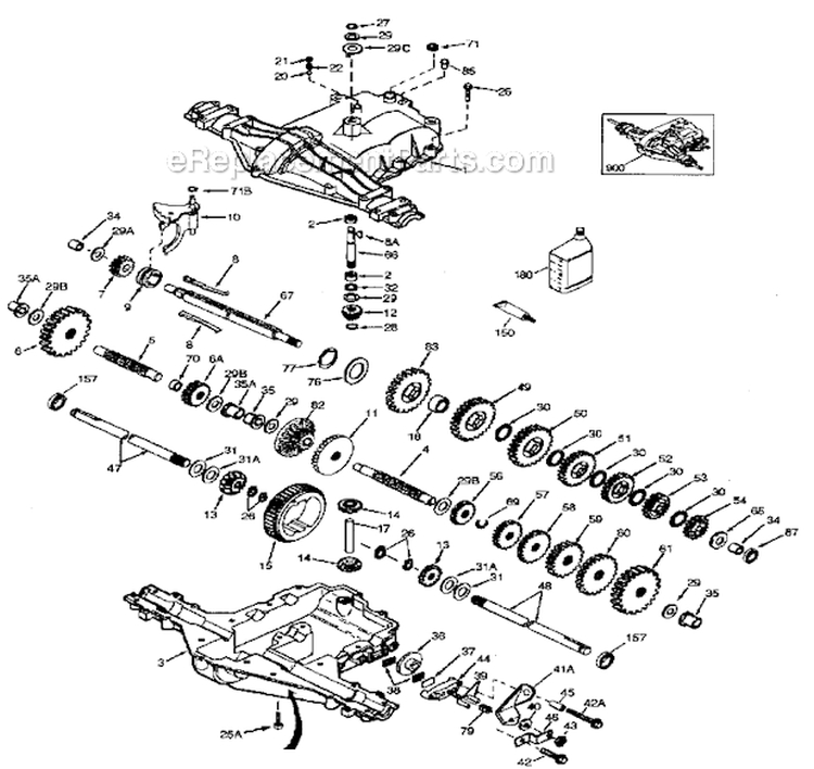 Peerless Transaxle Diagram and Parts List for 917271815  Craftsman Lawn Tractor
