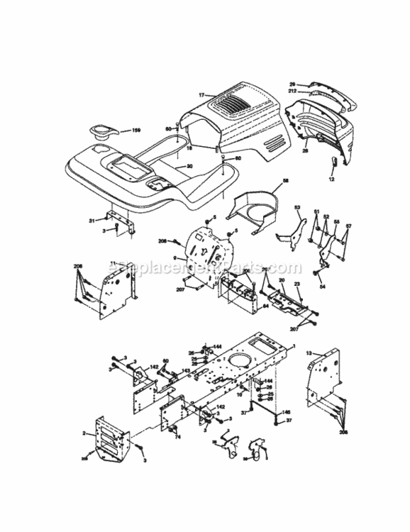 Page B Diagram and Parts List for 917271820  Craftsman Lawn Tractor