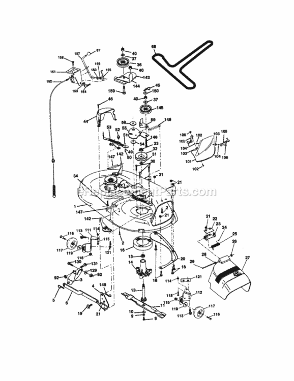 Page J Diagram and Parts List for 917271821  Craftsman Lawn Tractor