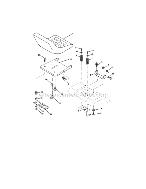 Page F Diagram and Parts List for 917271825  Craftsman Lawn Tractor