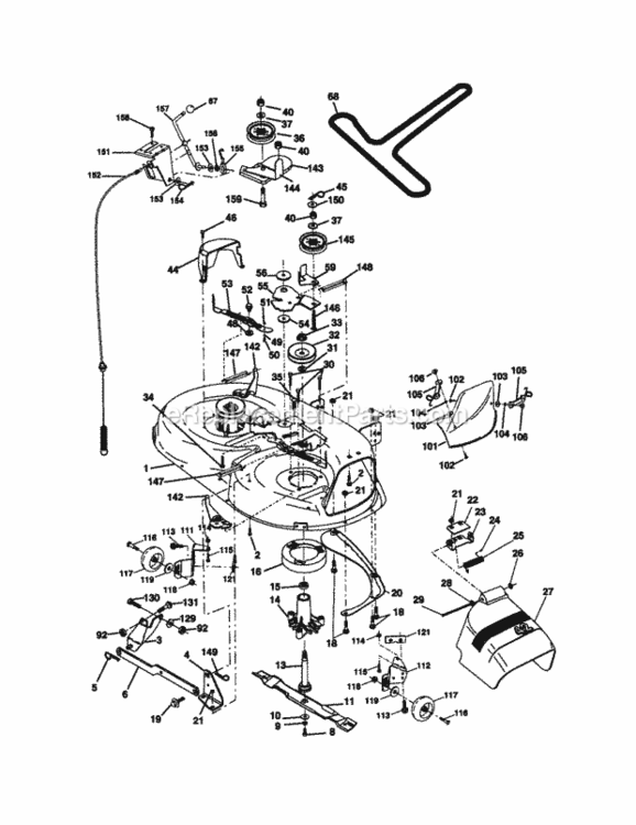Page J Diagram and Parts List for 917271830  Craftsman Lawn Tractor