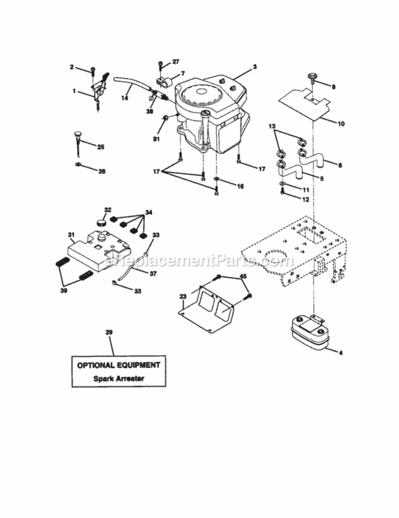 Page E Diagram and Parts List for 917271830  Craftsman Lawn Tractor