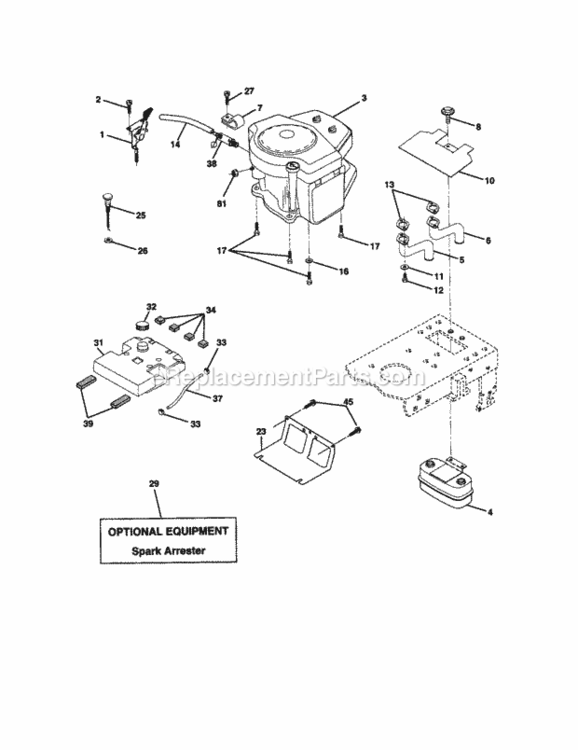 Page E Diagram and Parts List for 917271831  Craftsman Lawn Tractor