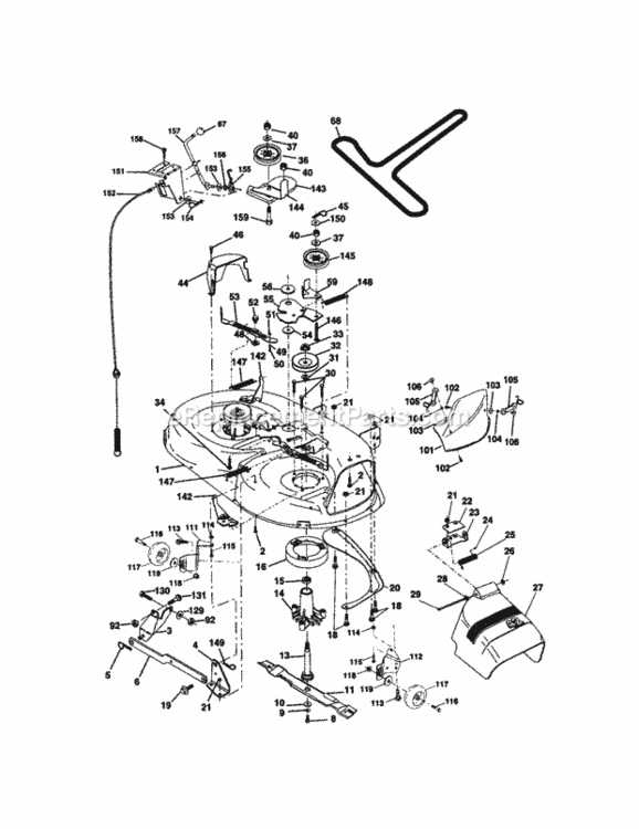 Page J Diagram and Parts List for 917271832  Craftsman Lawn Tractor