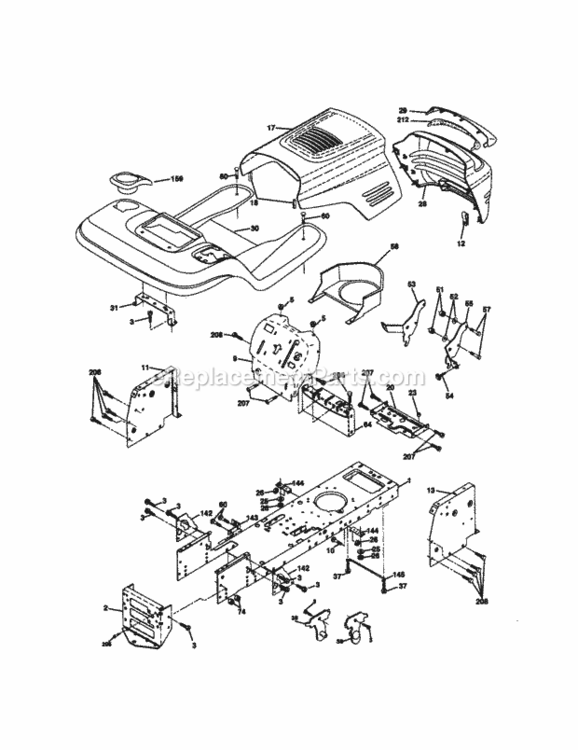 Page B Diagram and Parts List for 917271841  Craftsman Lawn Tractor
