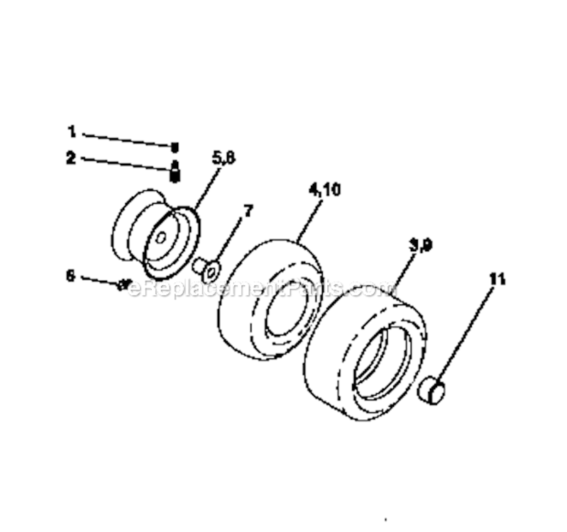 Wheels_And_Tires Diagram and Parts List for 917272010  Craftsman Lawn Tractor
