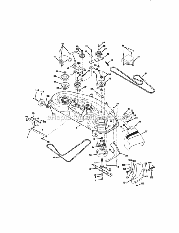 Page J Diagram and Parts List for 917272030  Craftsman Lawn Tractor