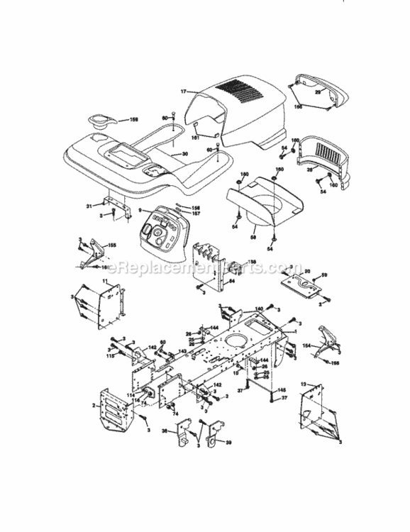 Page B Diagram and Parts List for 917272030  Craftsman Lawn Tractor