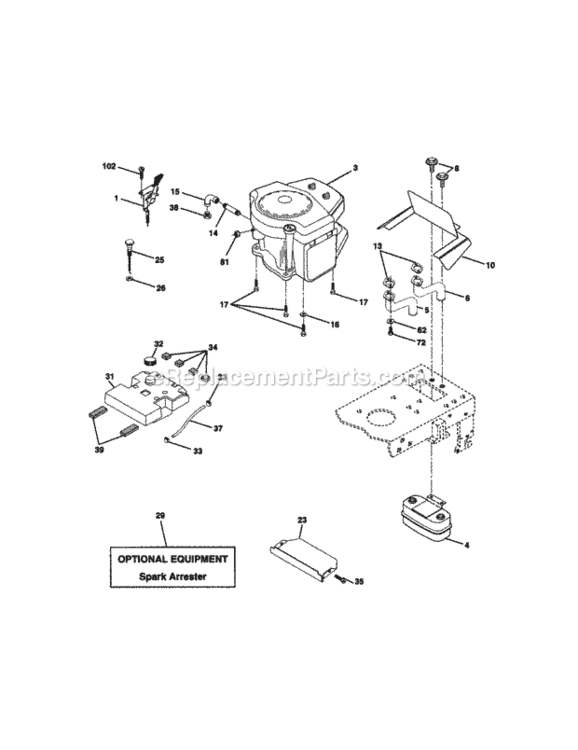 Page E Diagram and Parts List for 917272030  Craftsman Lawn Tractor