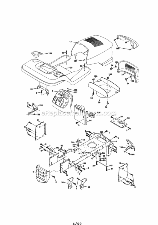 Page B Diagram and Parts List for 917272040  Craftsman Lawn Tractor