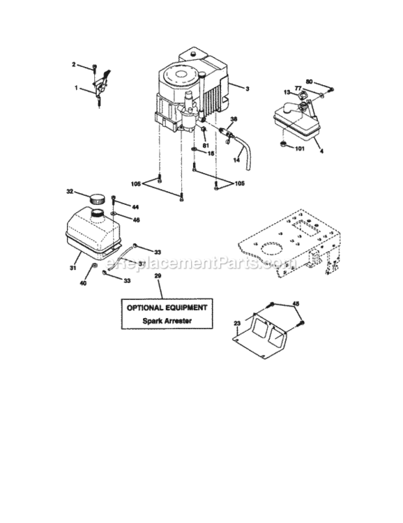 Page E Diagram and Parts List for 917272050  Craftsman Lawn Tractor