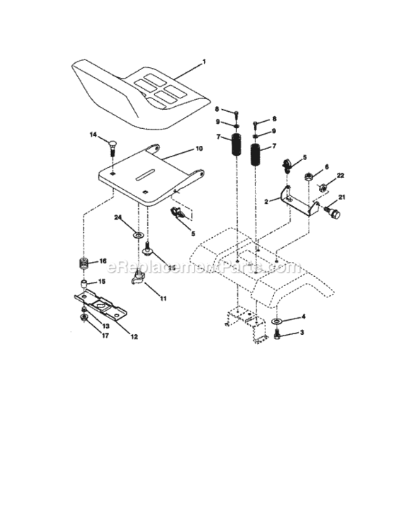Page F Diagram and Parts List for 917272050  Craftsman Lawn Tractor