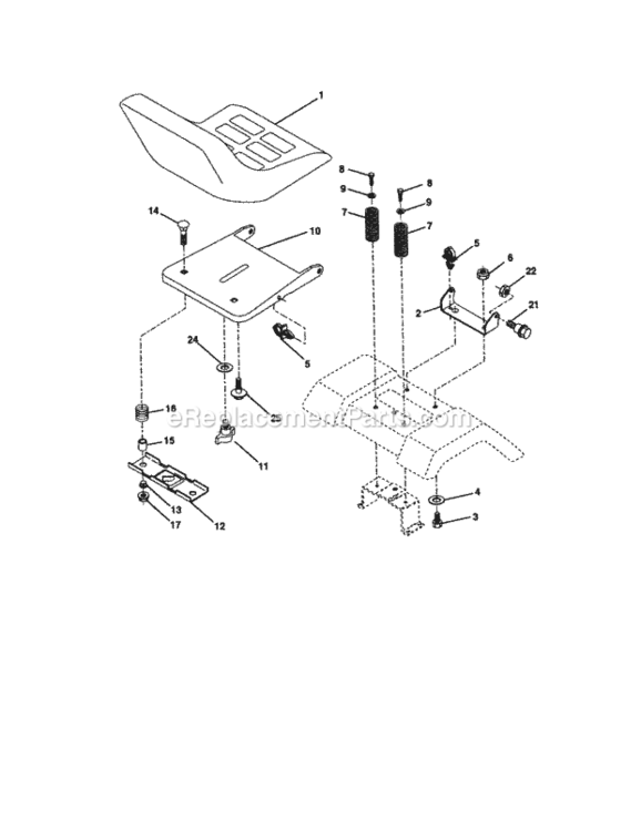 Page F Diagram and Parts List for 917272052  Craftsman Lawn Tractor