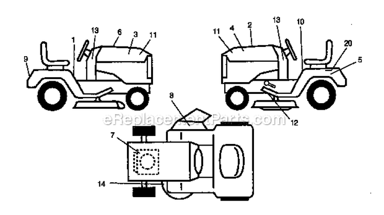 Page G Diagram and Parts List for 917272070  Craftsman Lawn Tractor
