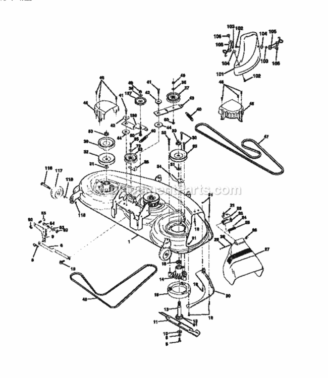 Page J Diagram and Parts List for 917272120  Craftsman Lawn Tractor