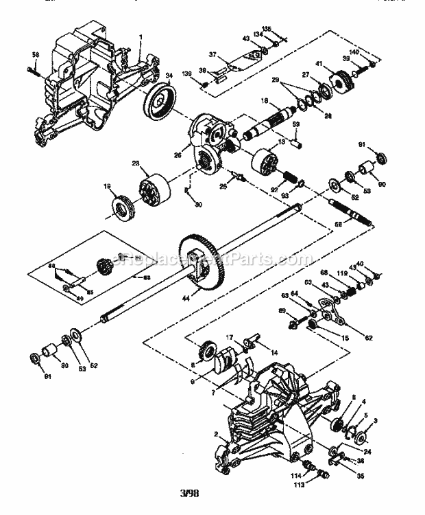 Page K Diagram and Parts List for 917272120  Craftsman Lawn Tractor