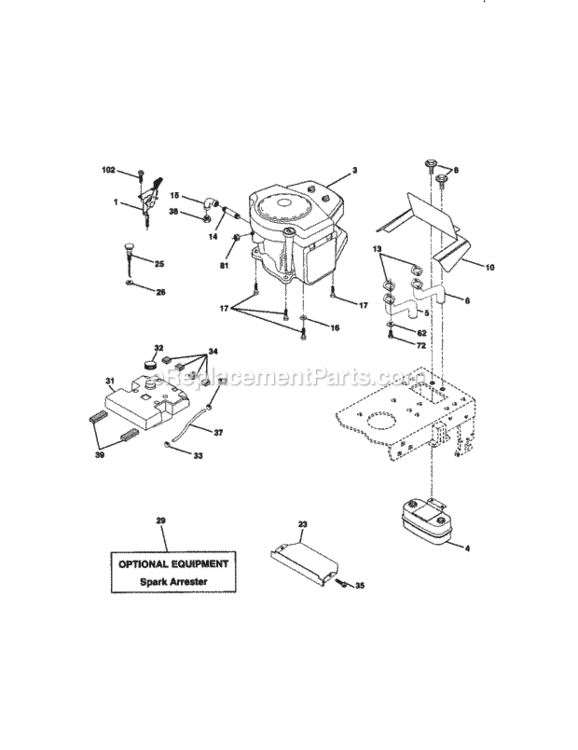 Page E Diagram and Parts List for 917272130  Craftsman Lawn Tractor