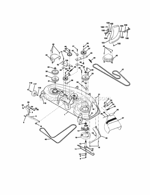 Page J Diagram and Parts List for 917272140  Craftsman Lawn Tractor