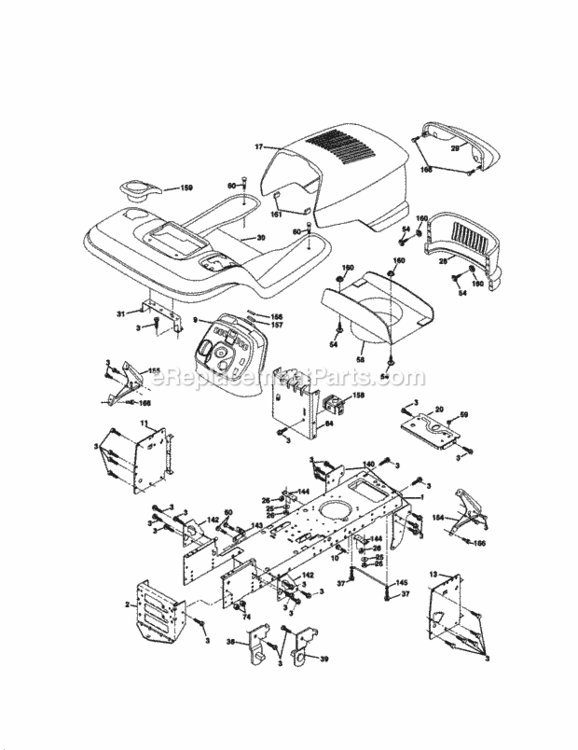 Page B Diagram and Parts List for 917272140  Craftsman Lawn Tractor
