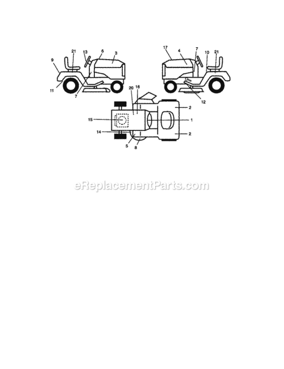 Page G Diagram and Parts List for 917272140  Craftsman Lawn Tractor