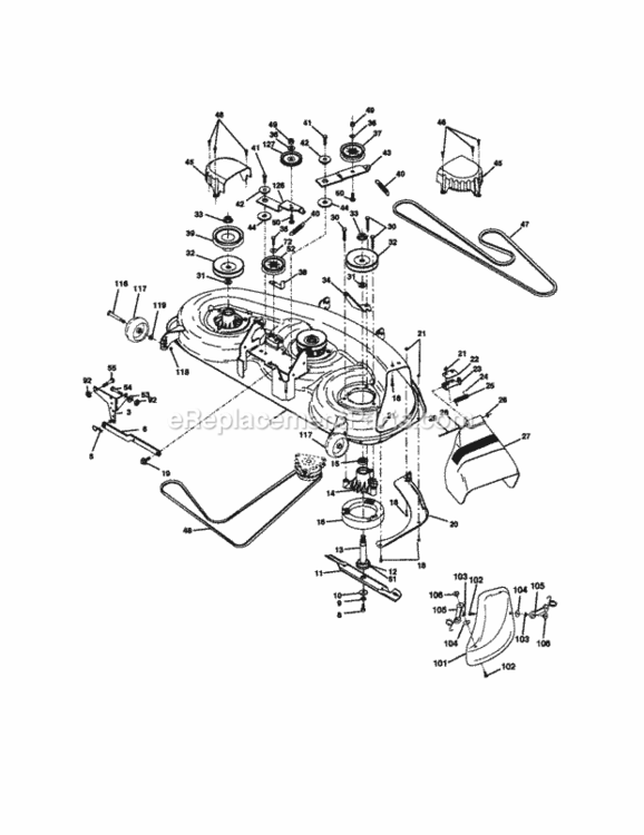 Page J Diagram and Parts List for 917272190  Craftsman Lawn Tractor