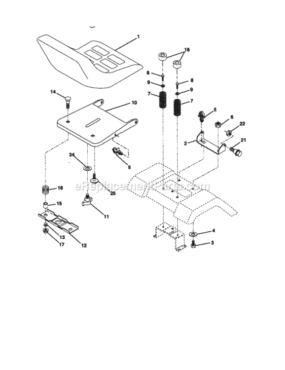 Page H Diagram and Parts List for 917272190  Craftsman Lawn Tractor