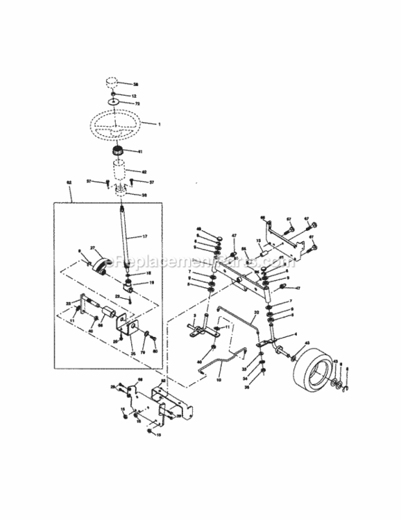 Page D Diagram and Parts List for 917272201  Craftsman Lawn Tractor