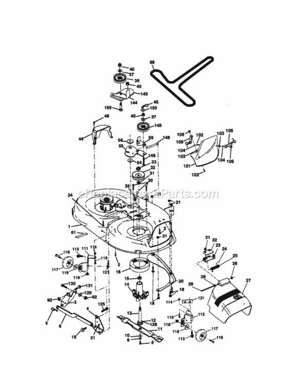 Page J Diagram and Parts List for 917272220  Craftsman Lawn Tractor