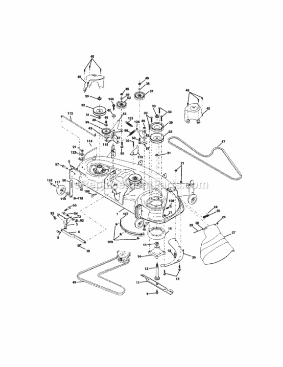 Page J Diagram and Parts List for 917272231  Craftsman Lawn Tractor