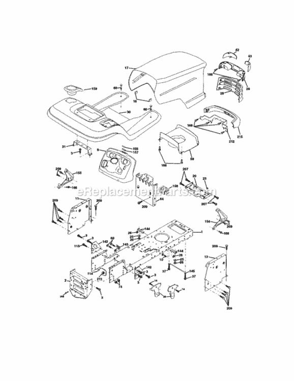 Page B Diagram and Parts List for 917272231  Craftsman Lawn Tractor