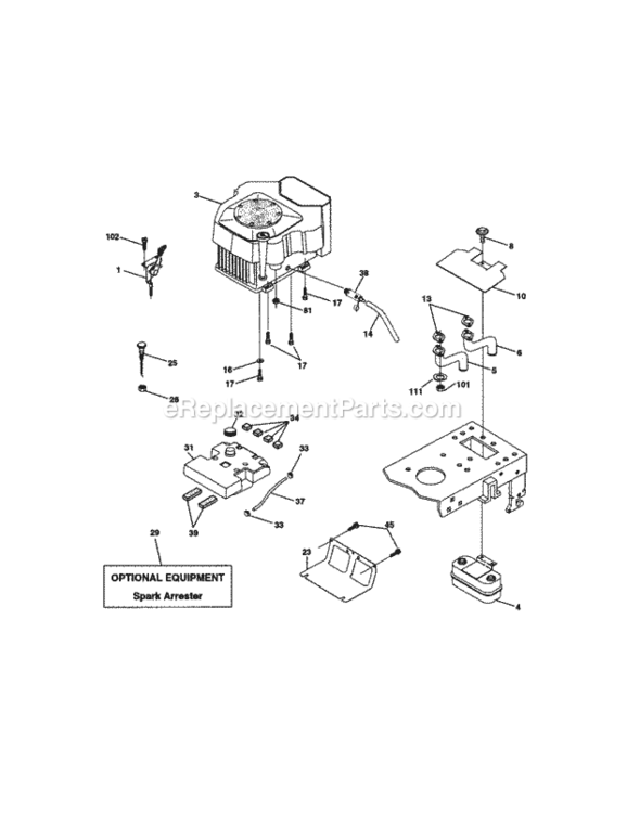 Page E Diagram and Parts List for 917272231  Craftsman Lawn Tractor