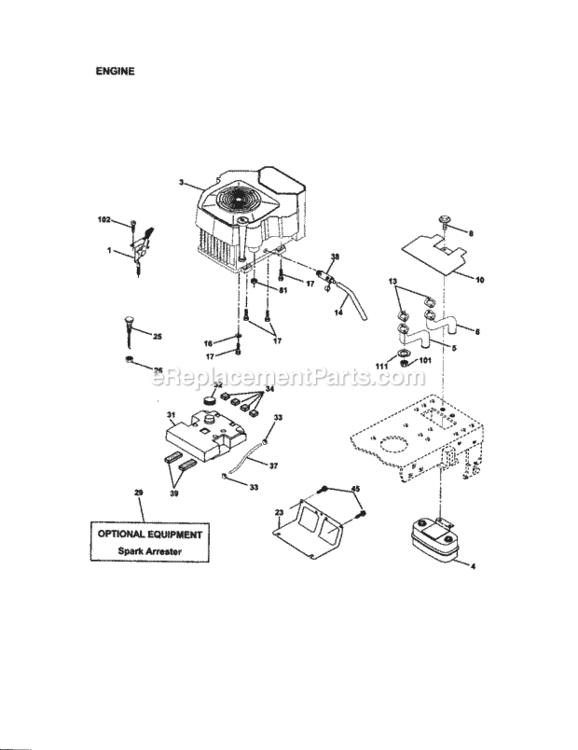 Page E Diagram and Parts List for 917272232  Craftsman Lawn Tractor