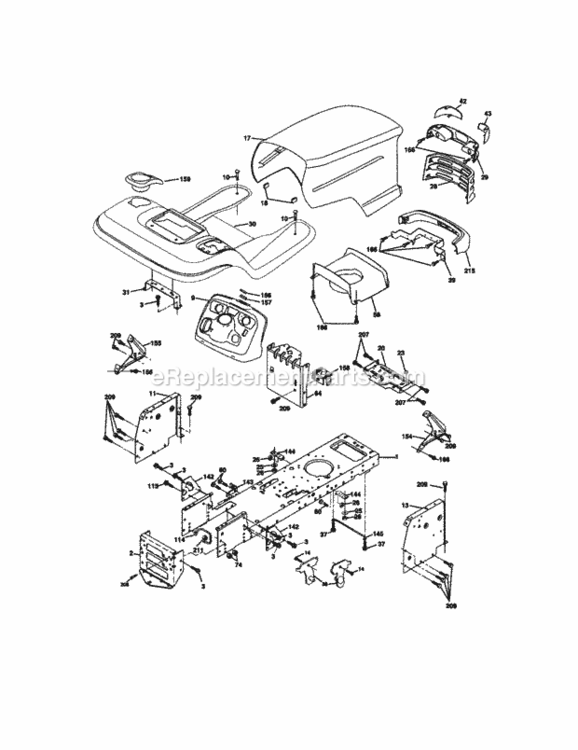 Page B Diagram and Parts List for 917272233  Craftsman Lawn Tractor