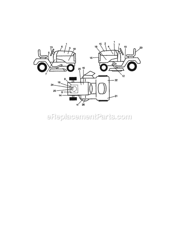 Page H Diagram and Parts List for 917272233  Craftsman Lawn Tractor