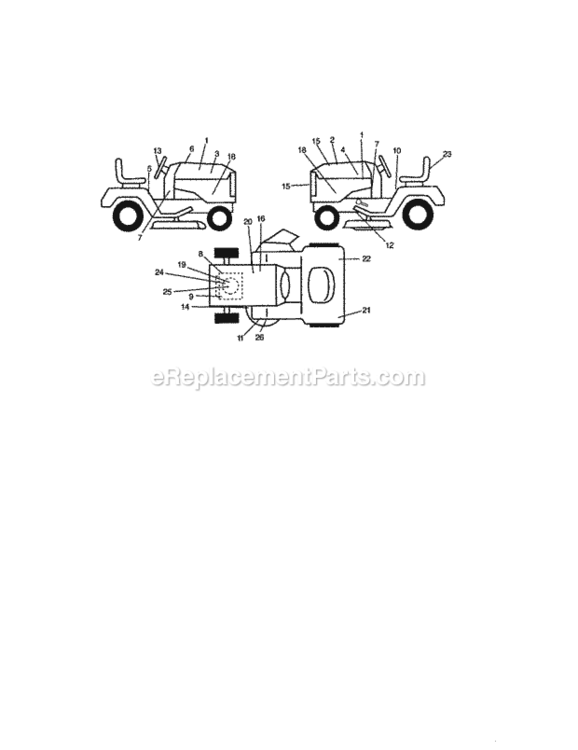 Page H Diagram and Parts List for 917272234  Craftsman Lawn Tractor