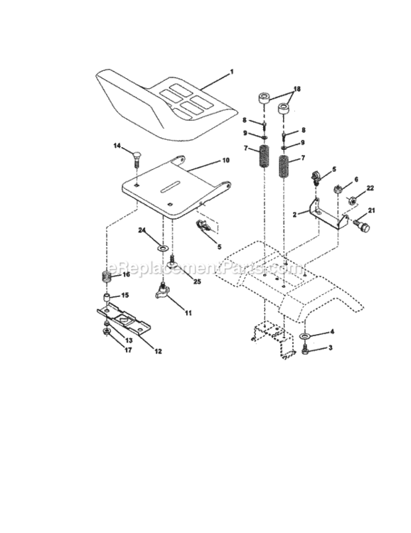 Page F Diagram and Parts List for 917272240  Craftsman Lawn Tractor