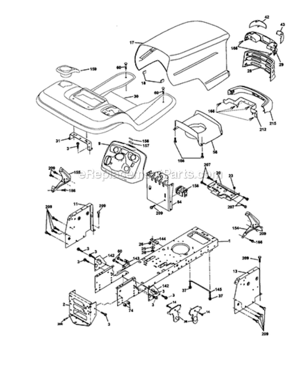 Page B Diagram and Parts List for 917272242  Craftsman Lawn Tractor