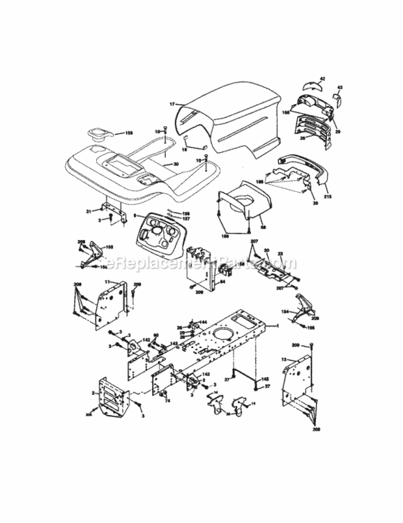 Page B Diagram and Parts List for 917272243  Craftsman Lawn Tractor