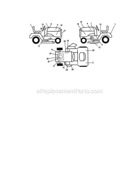 Page G Diagram and Parts List for 917272243  Craftsman Lawn Tractor