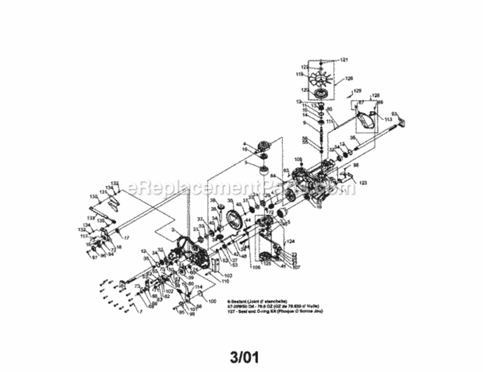 Page L Diagram and Parts List for 917272245  Craftsman Lawn Tractor