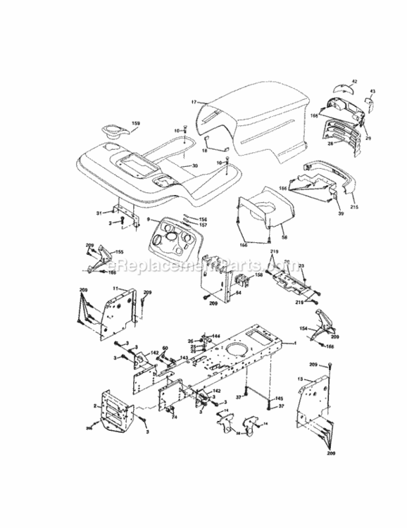 Page C Diagram and Parts List for 917272245  Craftsman Lawn Tractor
