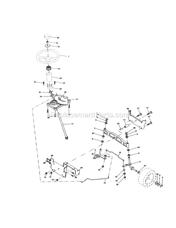 Page D Diagram and Parts List for 917272245  Craftsman Lawn Tractor