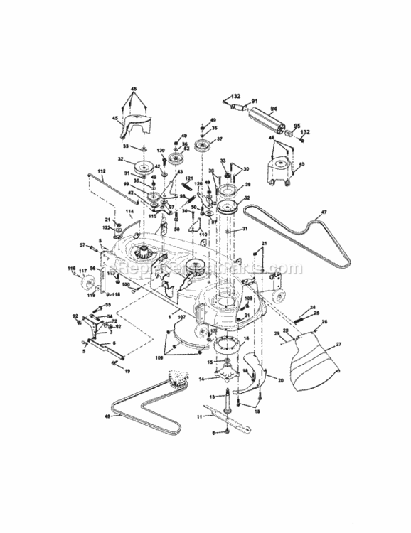 Page J Diagram and Parts List for 917272260  Craftsman Lawn Tractor