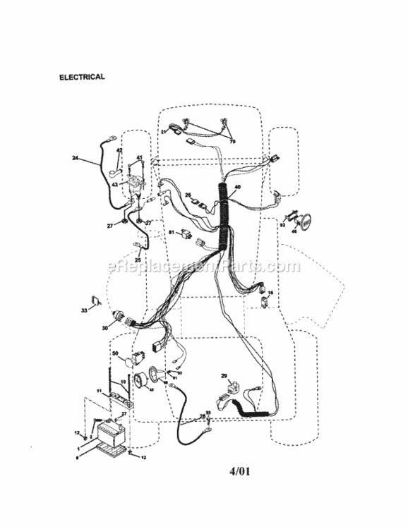 Page A Diagram and Parts List for 917272261  Craftsman Lawn Tractor